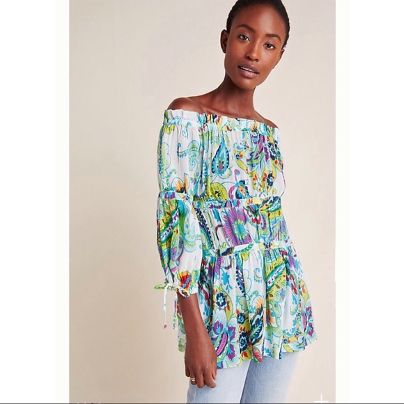 Last one! ANTHROPOLOGY Off the Shoulder Blouse - Picture 2 of 7
